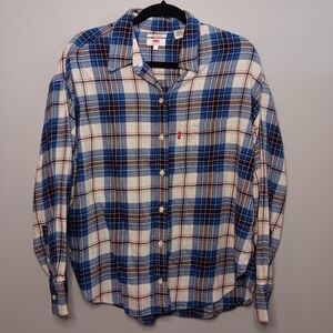 Levi's Blue Plaid Button Down Shirt